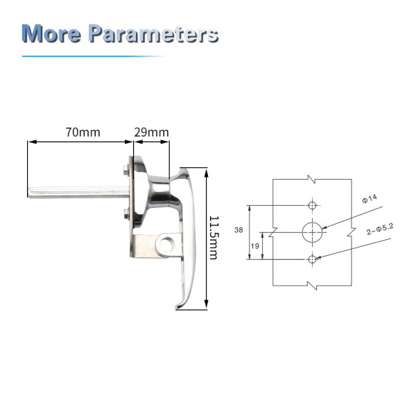 BS343, Cabinet Handle Lock, Zinc Alloy