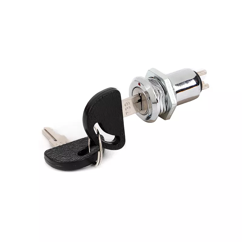 JK102, Key Lock Switch, 16mm Hole Size, Zinc Alloy, Flat Key